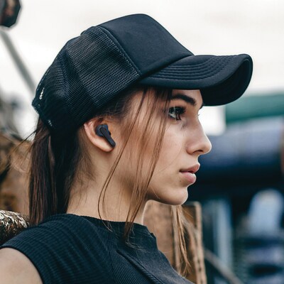 JVC RIPTIDZ True Wireless Earbuds with Charging Case, Bluetooth, Navy (HAA9TA)