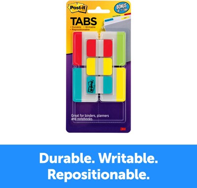 Post-it® Tabs Value Pack, 1" Wide and 2" Wide, Assorted Colors, 114 Tabs/Pack (686-VAD2)