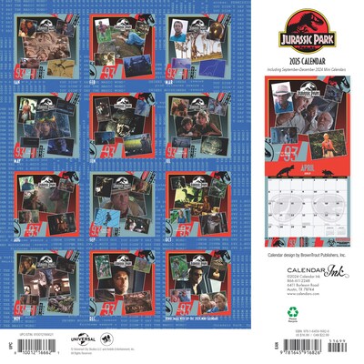 2025 Cal Ink Jurassic Park 12 x 12 Monthly Wall Calendar (9781645916826)