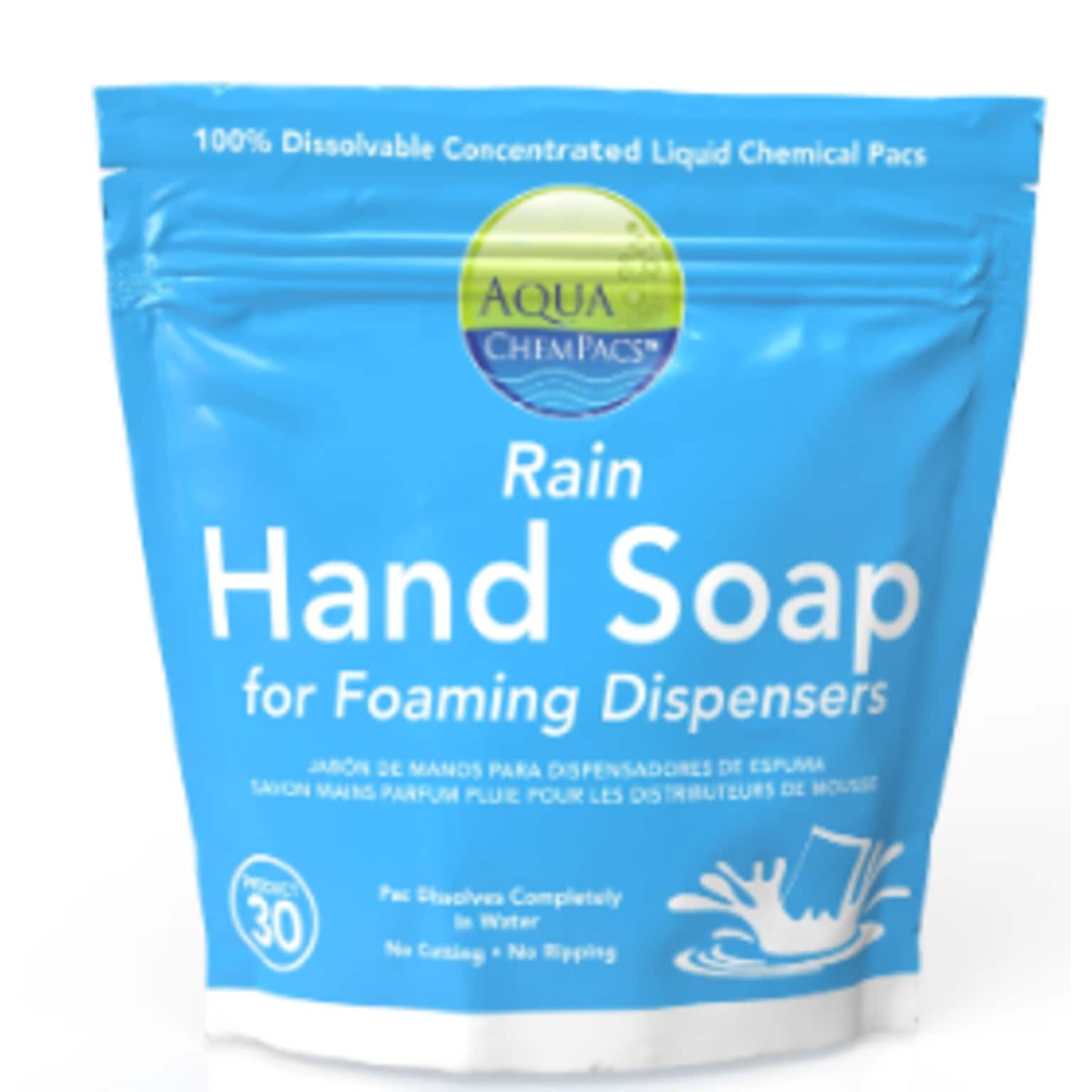 Aqua Chempacs Rain Concentrated Liquid Hand Soap, Rain Scent, 30/Carton (9321541)