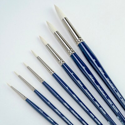 Silver Brush Bristlon Short Handle Round Brushes, 7/Set (SLVBR1955)