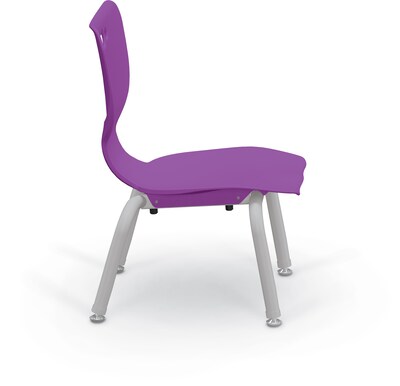 MooreCo 10" Hierarchy Student Chair with 4 Legs, Purple/Platinum Base (703673561839)