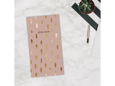 2025-2026 Willow Creek Good as Gold 3.5" x 6.5" Monthly Planner, Paper Cover, Rose Gold/Gold (46999)