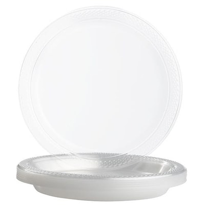 JAM Paper 7 Plastic Plates, Clear, 80 Plates/Pack (7255320678g)