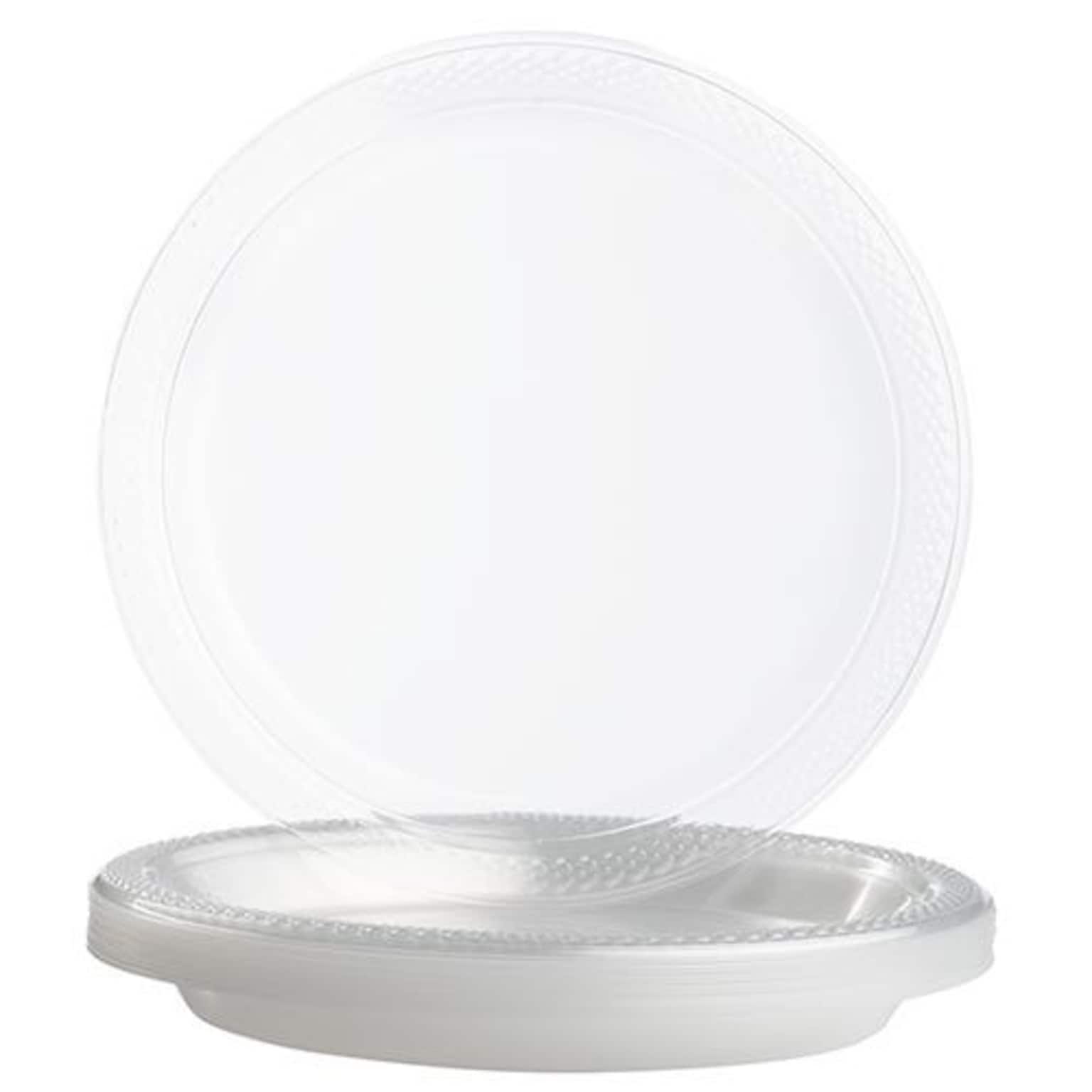 JAM Paper 7 Plastic Plates, Clear, 80 Plates/Pack (7255320678g)