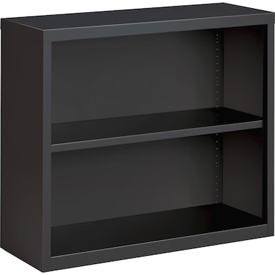 Lorell Fortress Series 30 2-Shelf Bookcase with Adjustable-Shelves, Charcoal Steel (LLR59691)