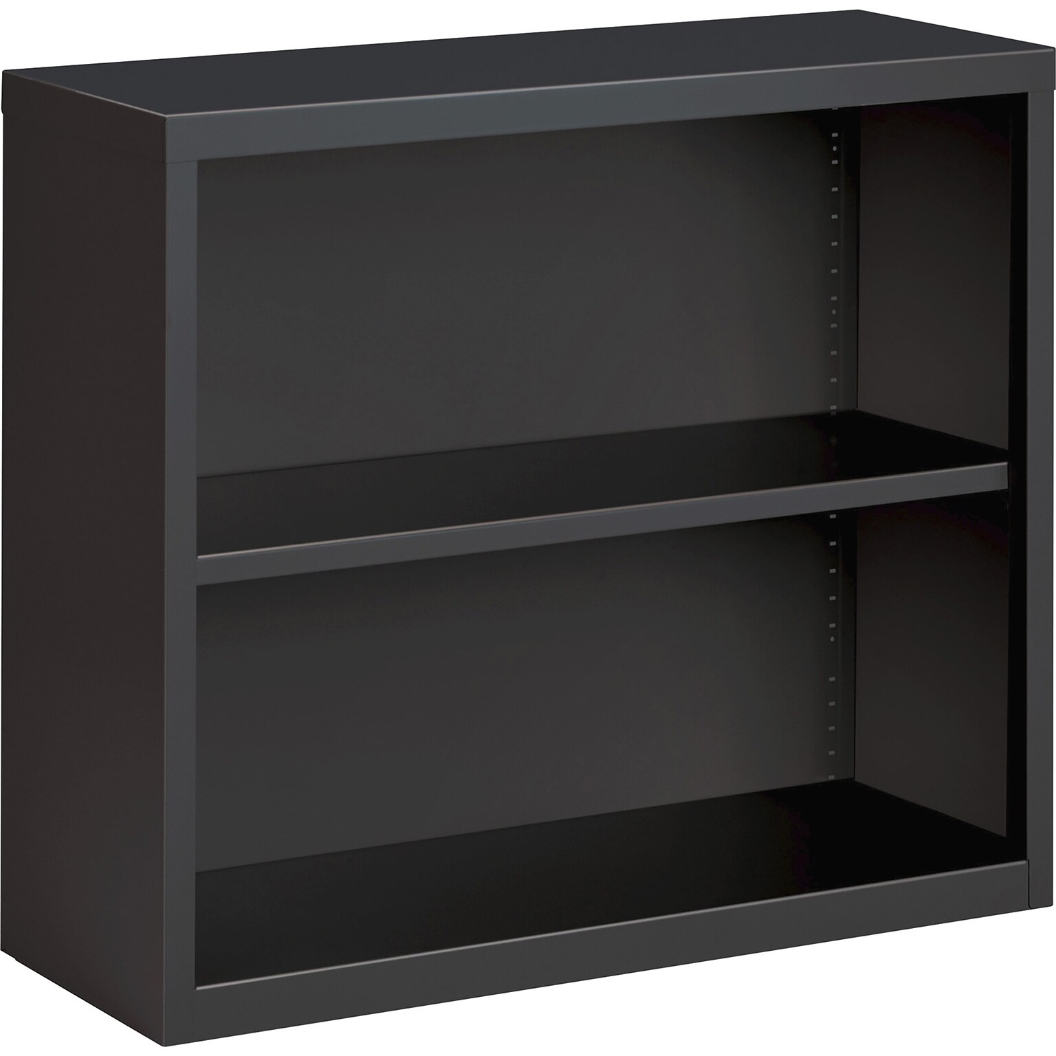 Lorell Fortress Series 30 2-Shelf Bookcase with Adjustable-Shelves, Charcoal Steel (LLR59691)