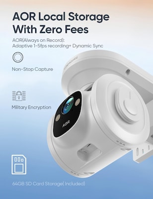 CiNMOORE 4G AOR Outdoor Solar Wireless Security Camera, White (PT2U1YRDATA)