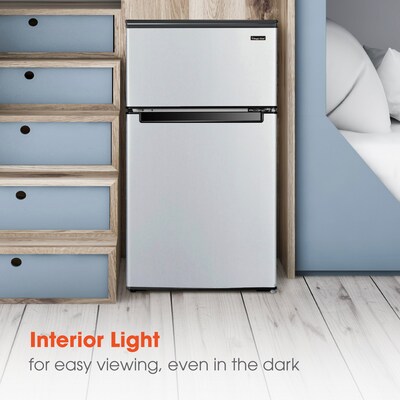 Magic Chef 3.1 Cu. Ft. Energy Star Mini Refrigerator with Top Freezer, Stainless Look (HMDR310SE)