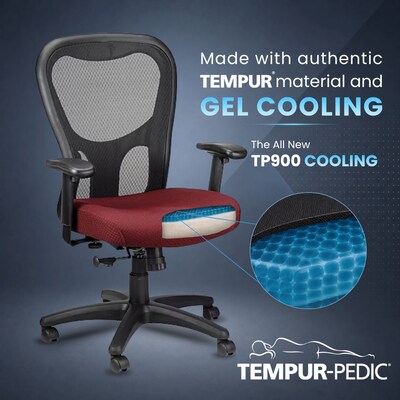Tempur-Pedic Ergonomic Fabric/Mesh Swivel Task Chair, Burgundy/Black (TP9000-C-BURG)