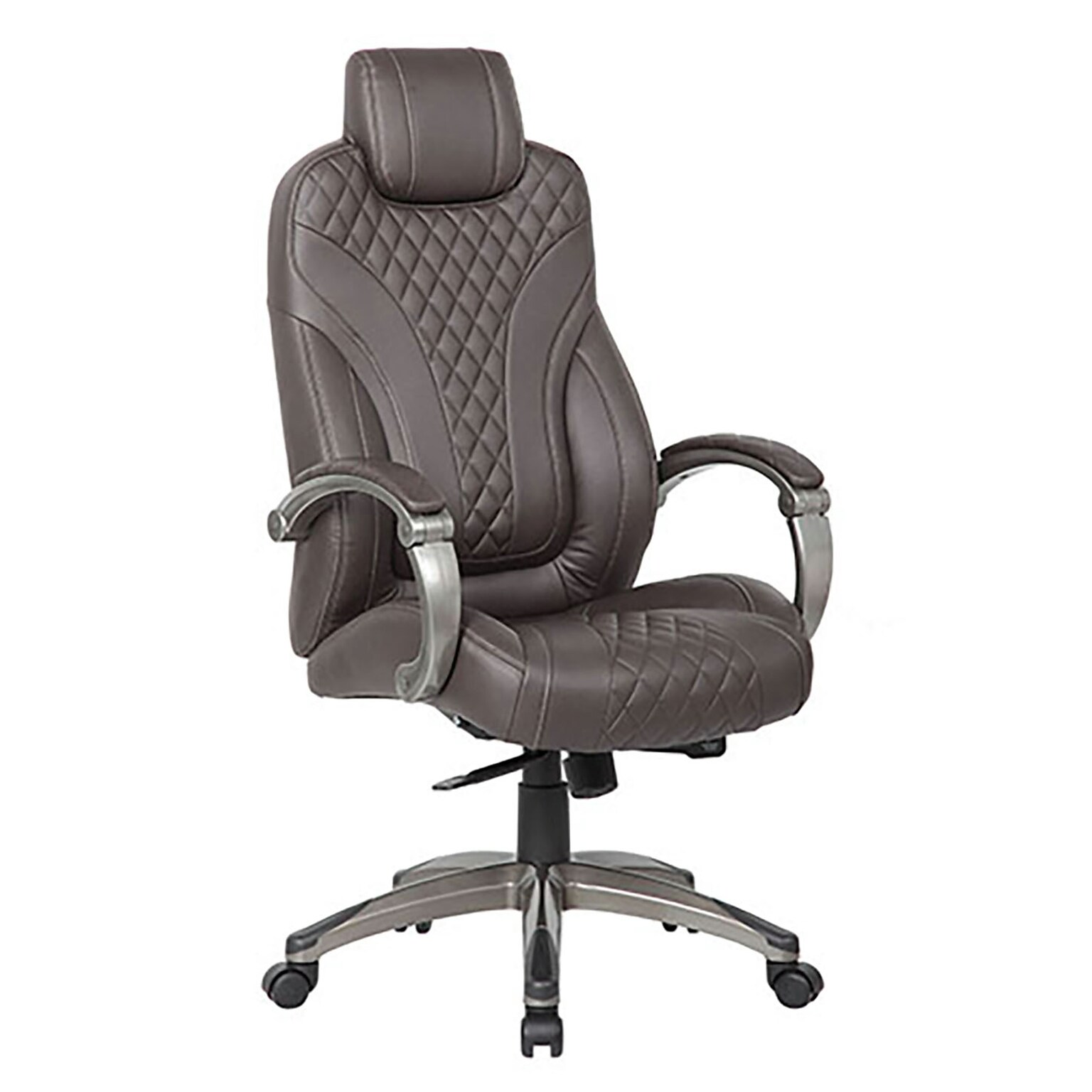 Boss Ergonomic LeatherPlus Swivel Executive Chair, Brown (B8871P-BB)