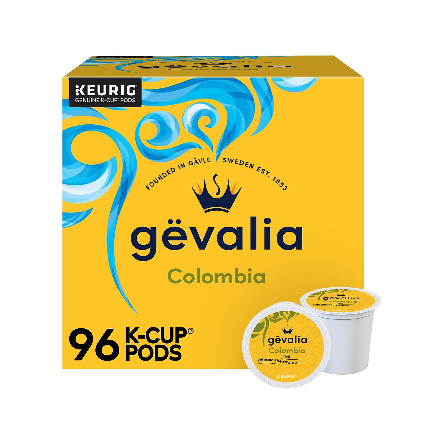 Gevalia Colombia Coffee Keurig K-Cup Pods, Medium Roast, 96/Box (5304CT)