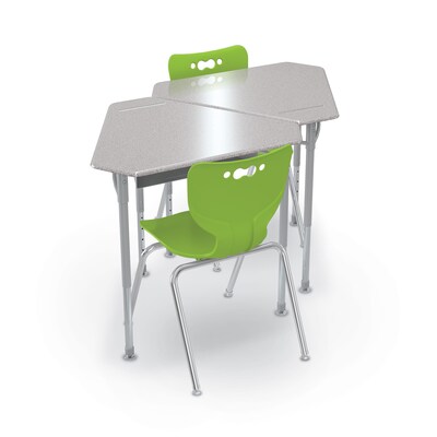 MooreCo Astute 33.8W Diamond Student Desk, Grey Nebula, 2/Set (59087)