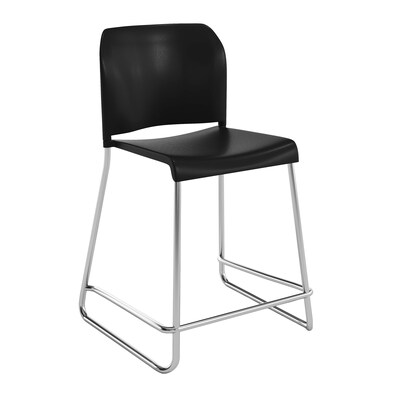 Flash Furniture Hercules Kenai Classic Plastic Stacking Full Back Counter Stool, Black (RUT239AHCSBKCR)