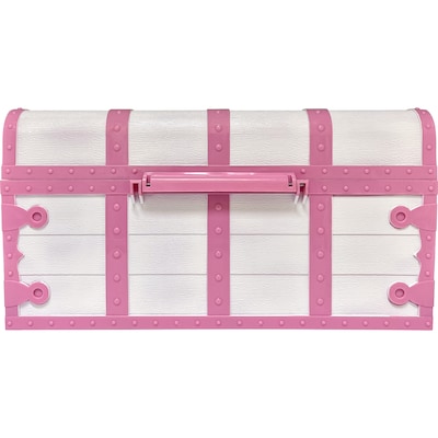 Teacher Created Resources Treasure Chest with Lock & Key, Pink & White (TCR6055)