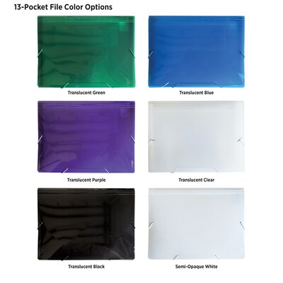 One Color Imprint Polypropylene 13-Pocket File