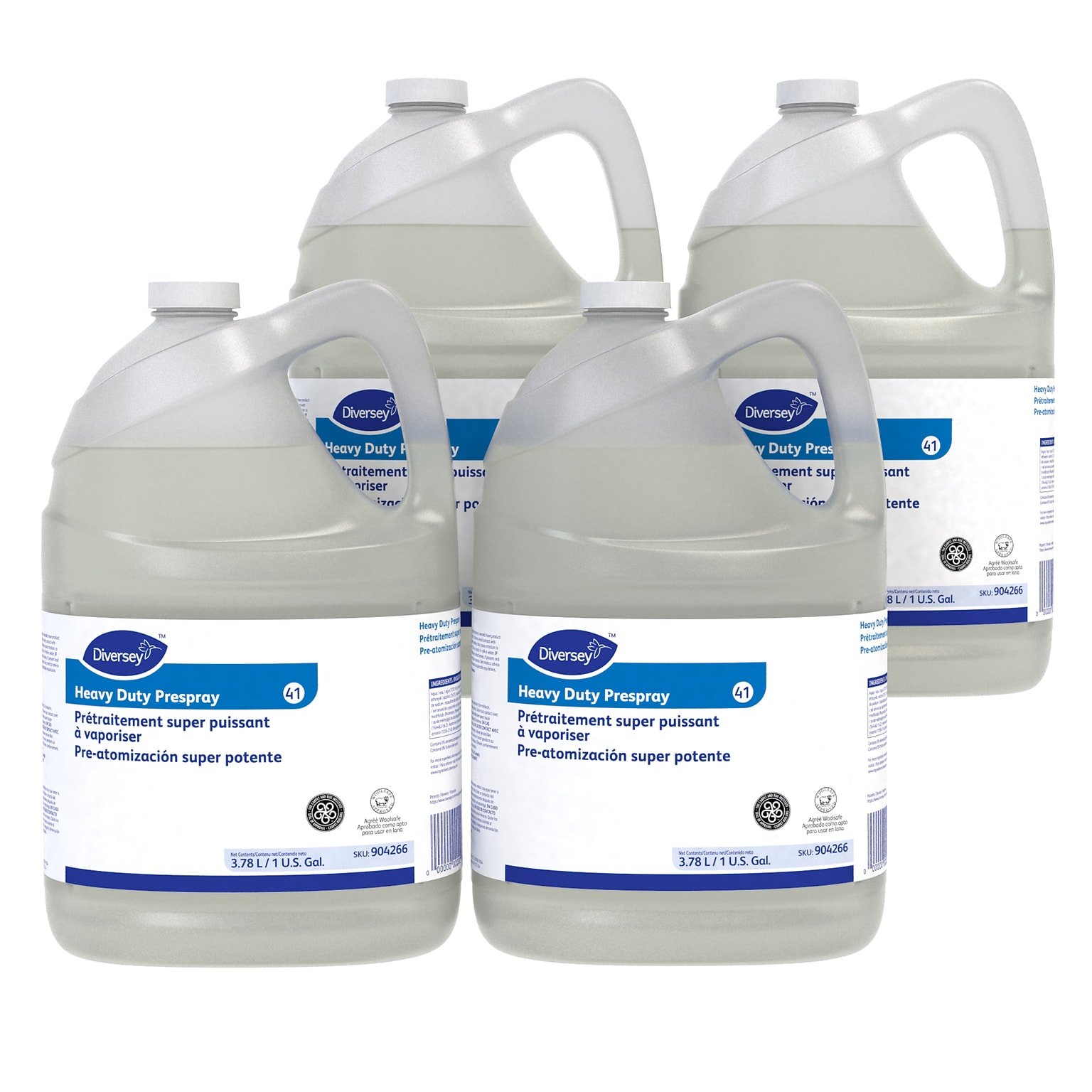 Diversey Heavy Duty Prespray Carpet Cleaner Liquid, Fresh Fruity, 128 fl. oz., 4/Carton (904266)