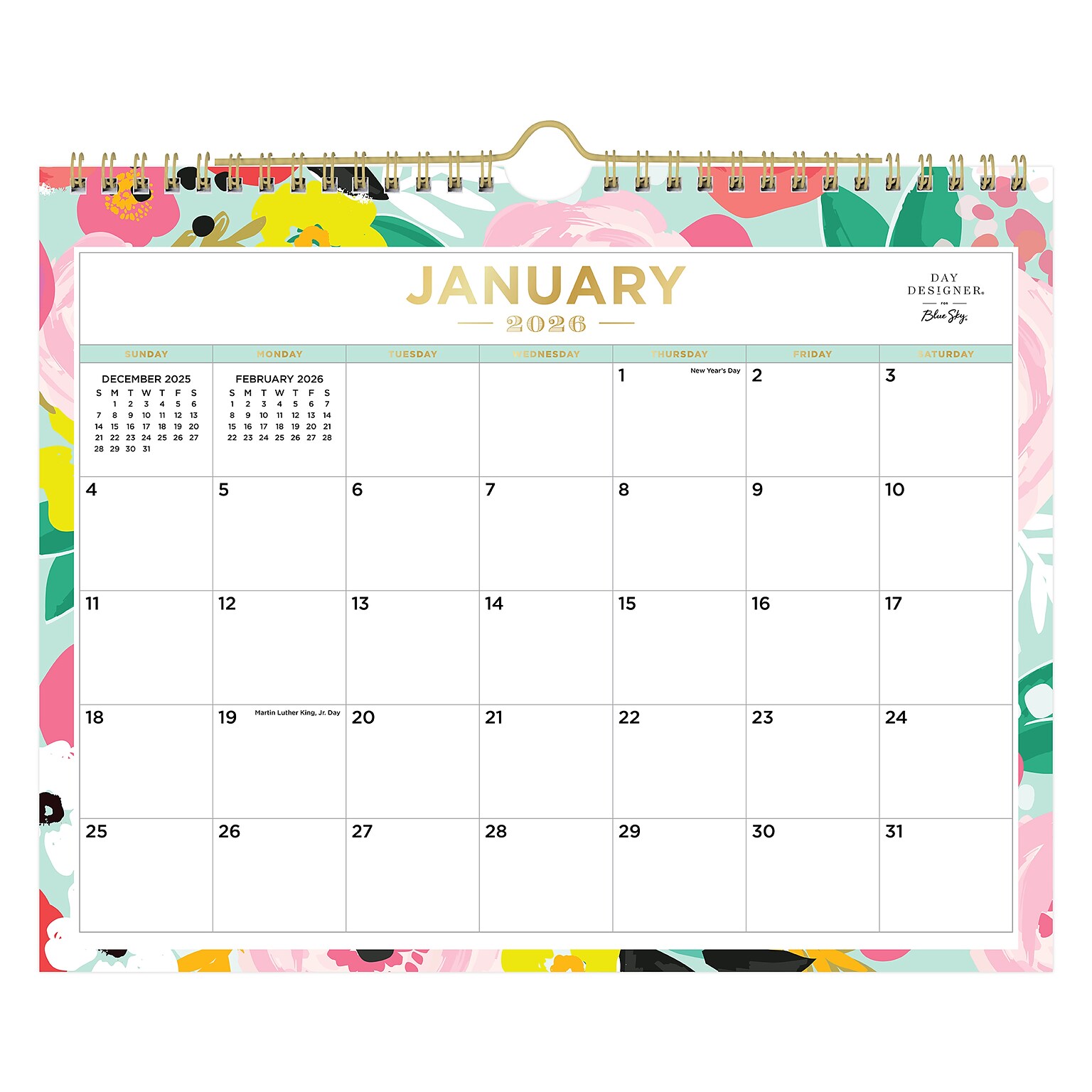 2026 Day Designer for Blue Sky Secret Garden 11 x 8.75 Monthly Desk Calendar (148632-26)