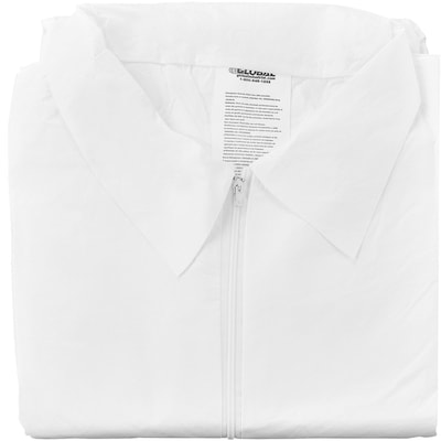 Global Industrial Disposable Microporous Coverall, Elastic Wrists/Ankles, WHT, XL, 25/Case (708189XL)