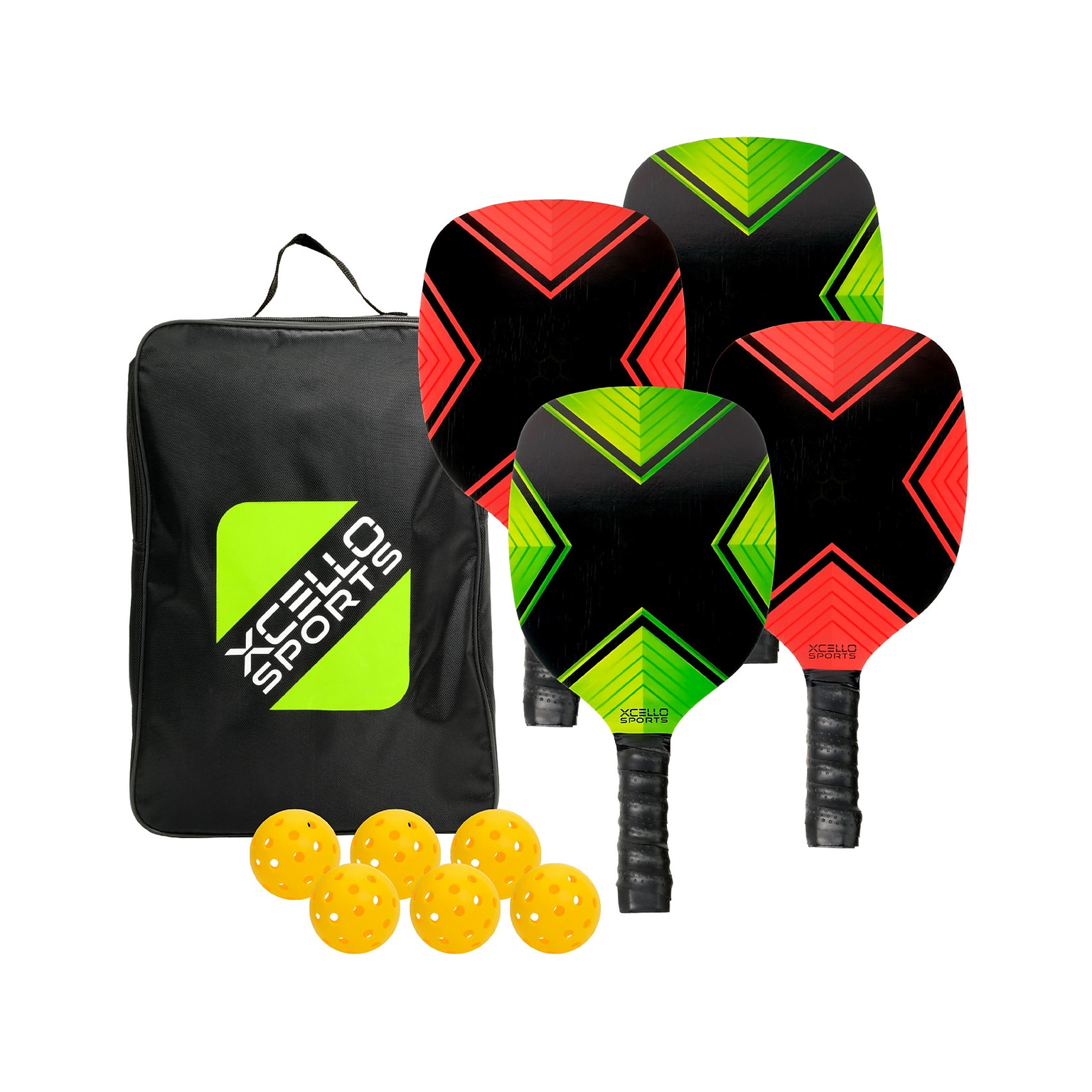 Xcello Sports Pickleball 4-Piece Racket Set, Multicolor (XS-PB-RS-1)