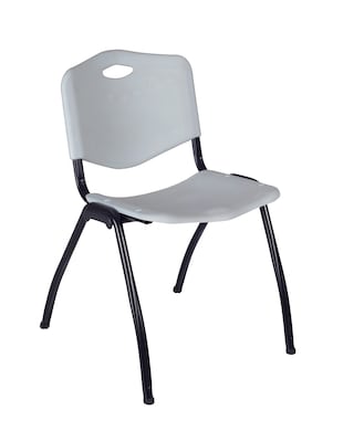 Regency 36" Laminate Melamine & Steel Square Lunch Table with Stacker Chairs, Gray (TKB3636MH47GY)