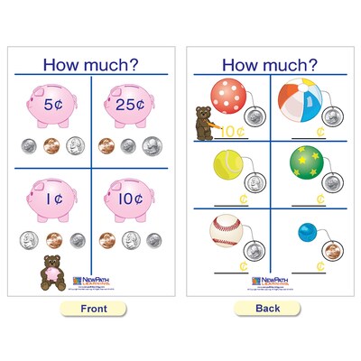 NewPath Learning Time & Money Bulletin Board Charts, English Edition, 12" x 18", 6/Set (NP-930225)