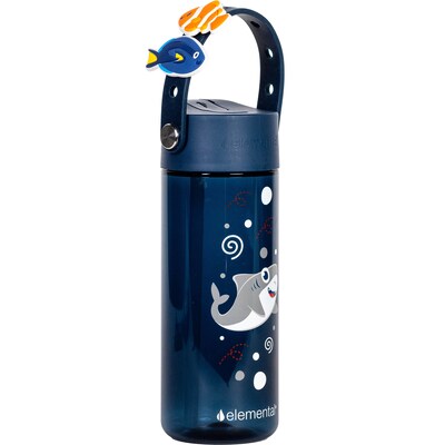 Elemental Splash Charm Plastic Water Bottle, 18 oz., Shark Friends (EMLETR18SF31C)