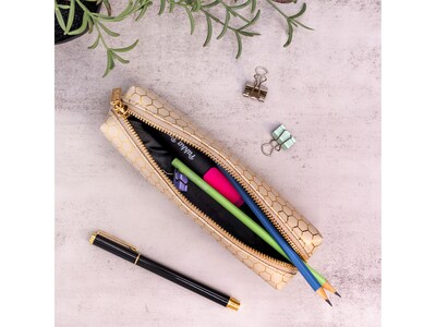 Pukka Pad Haze Faux Leather Zipper Pencil Case, Beige (9981(TE)-HZE)