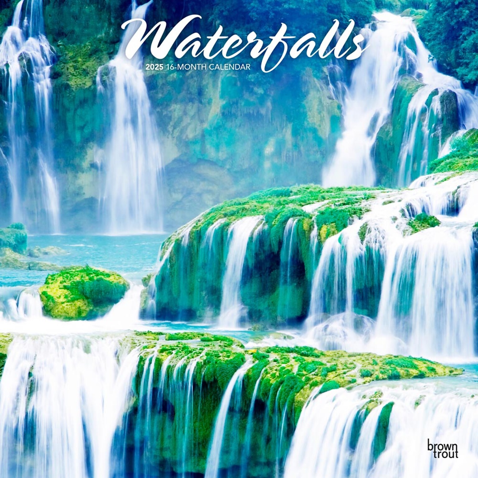 2025 BrownTrout Waterfalls 12 x 12 Monthly  Wall Calendar (9781975475895)