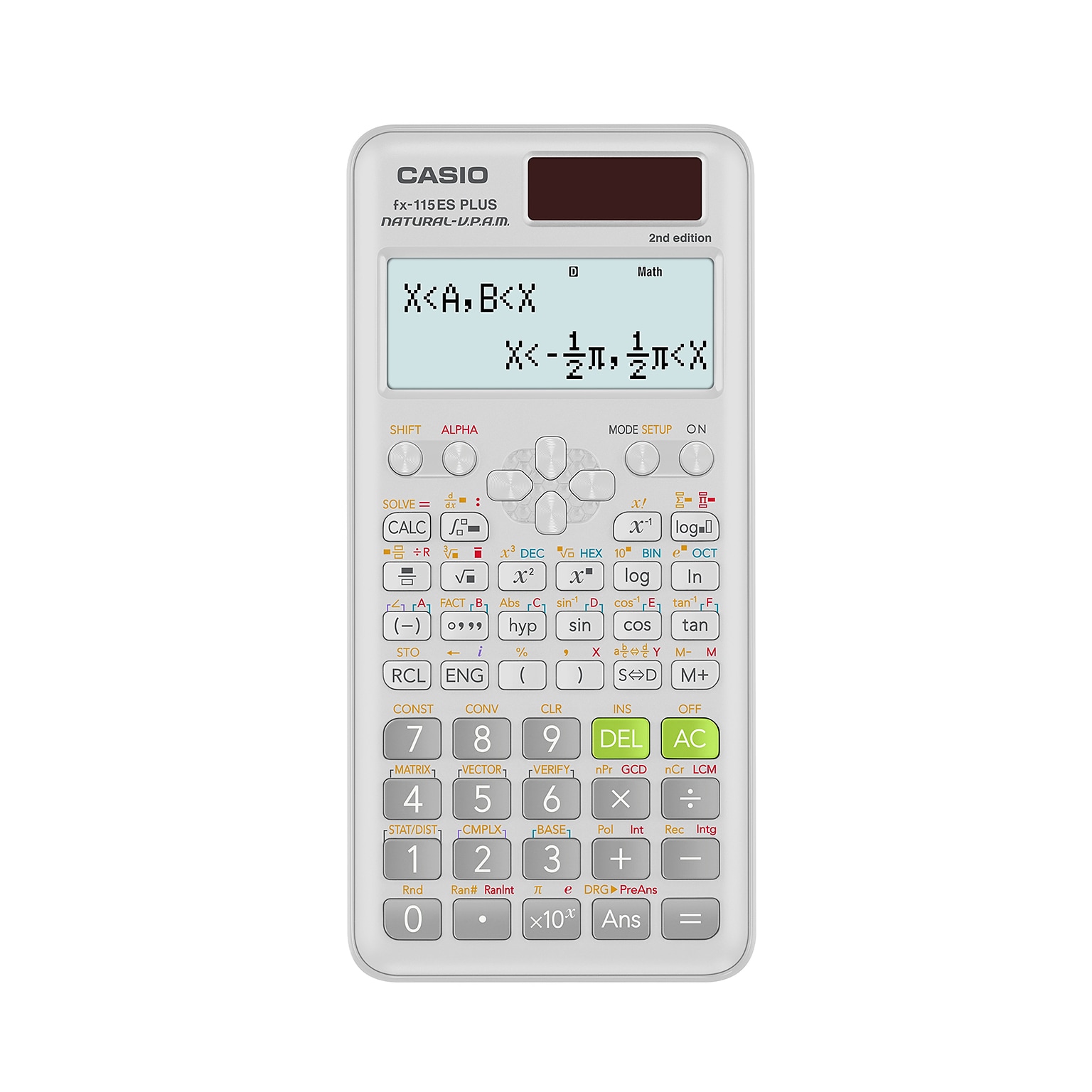 Casio 2nd Edition 16-Digit Solar Powered Scientific Calculator, White (FX-115ESPLS2-S)