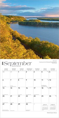 2026 BrownTrout Illinois Wild & Scenic 12" x 12" Monthly Wall Calendar (9798330703845)