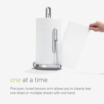 simplehuman Tension Arm Paper Towel Holder, Matte Black Steel (KT1204)