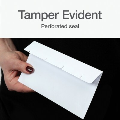 Quality Park Reveal-N-Seal Security Tinted #10 Double Window Envelope, 4-1/8" x 9-1/2", White, 500/Box (1014438)
