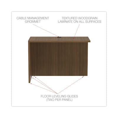 Alera Valencia Series 42" Reversible Return/Bridge Shell, Modern Walnut (ALEVA354224WA)