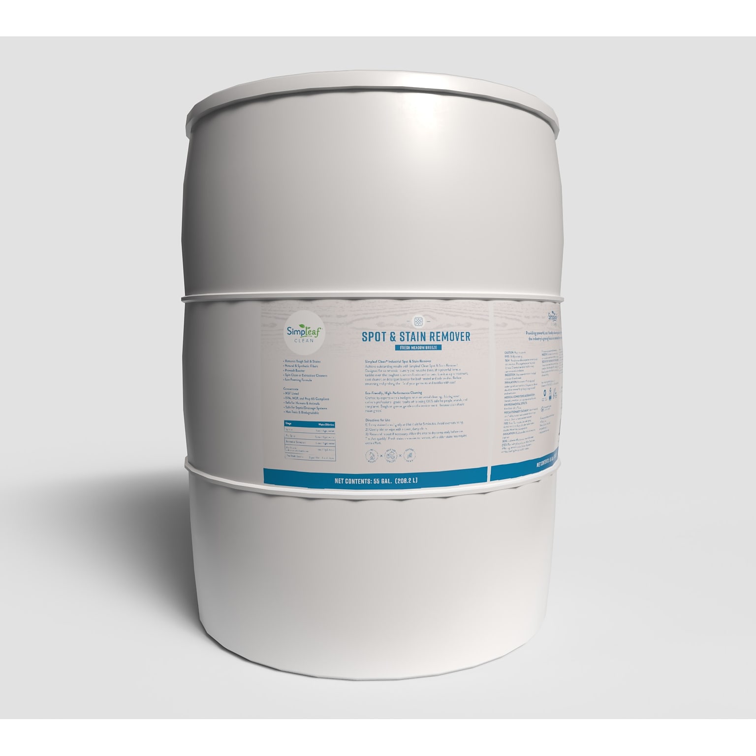 Simpleaf Clean Carpet Spot and Stain Remover Fresh Concentrate, Meadow Breeze, 55 Gallon (SSRPL0155GFBCon)