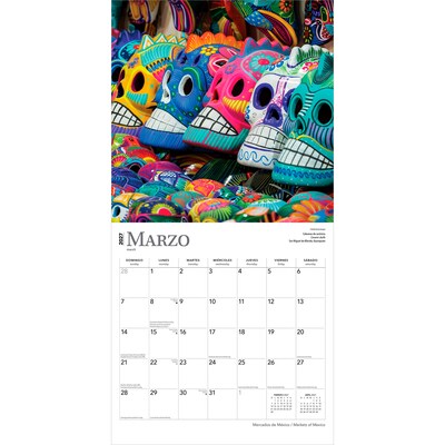 2027 BrownTrout Mercados de Mexico Markets of Mexico 12" x 12" Monthly Wall Calendar (9798330711079)