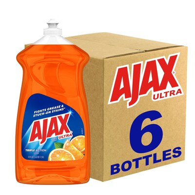 Ajax Triple Action Liquid Dish Soap, Orange, 52 oz., 6/Carton (149860)