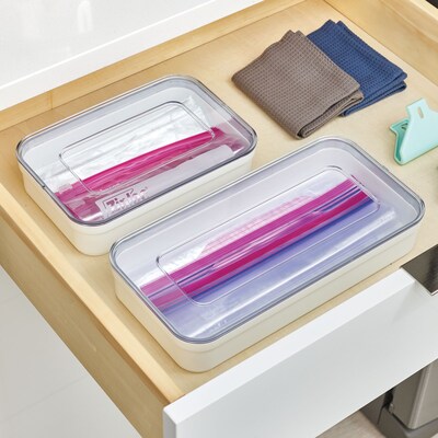 iDESIGN Storage Bag Dispenser, White/Clear, 2/Set (95614C3)
