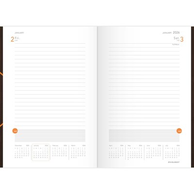 2026 AT-A-GLANCE Plan. Write. Remember. 5 x 8.25 Daily Planner, Paperboard Cover, Brown/Orange (70-6201-30-26)