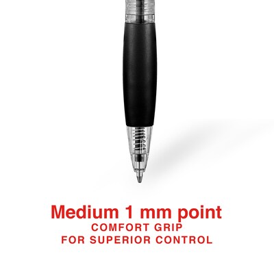 Staples® Retractable Ballpoint Pen, Medium Point, 1.0mm, Black Ink, Dozen (50793)