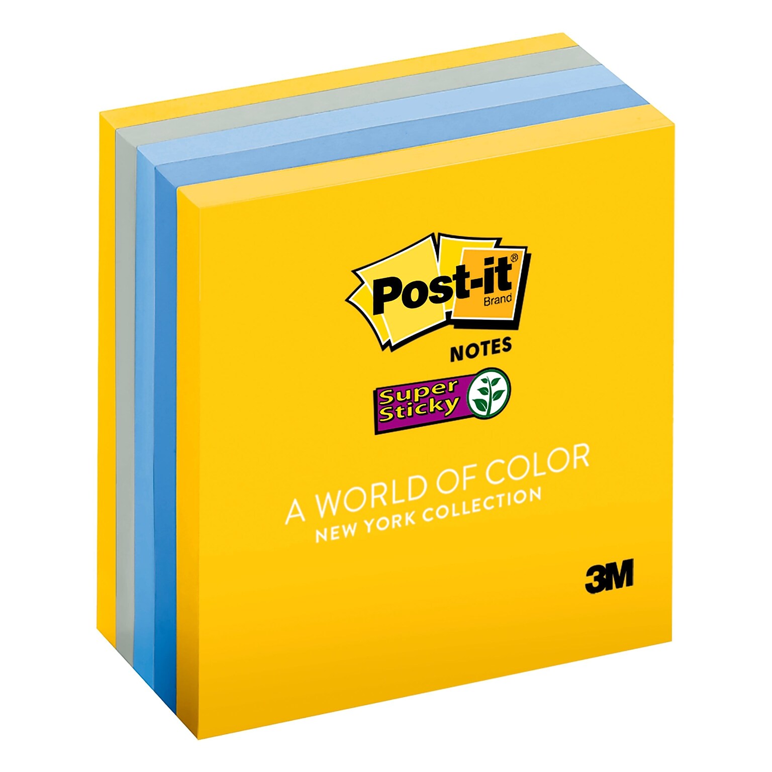 Post-it Super Sticky Notes, 3 x 3, New York Collection, 100 Sheet/Pad, 5 Pads/Pack (654-5SSNY)