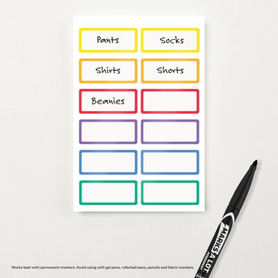 Avery No-Iron Waterproof Fabric Name Labels, .75" x 1.75", Multicolored, 24 Labels/Pack (40706)