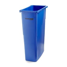 Coastwide Professional™ Slim Plastic Recycling Container with no Lid, 23 Gal., Blue (CW50719)