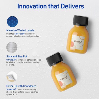 Avery Square Laser Multipurpose Labels, 0.75" x 0.75", White, 2000/Pack (19479399465)