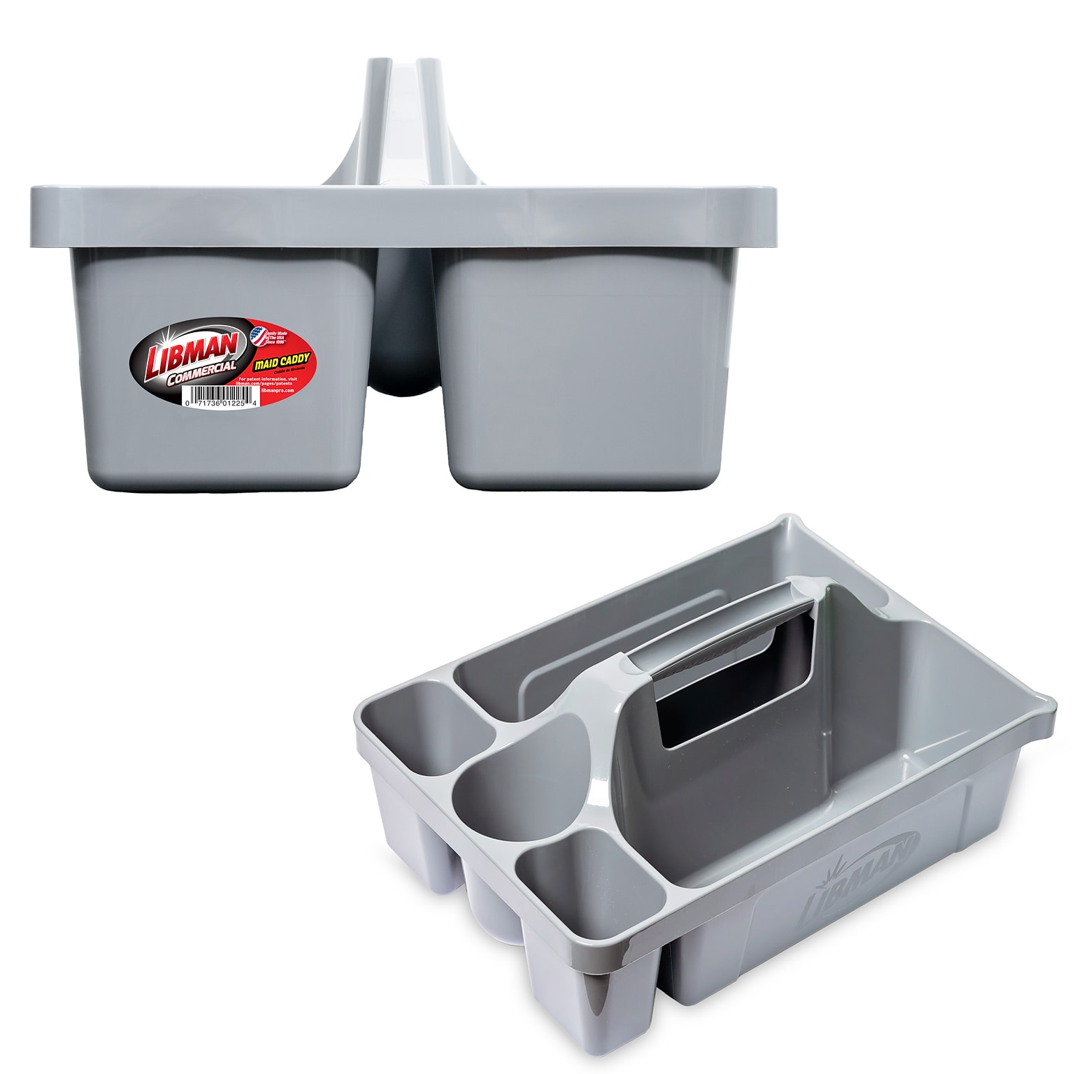 Libman Commercial 6-Compartment Cleaning Caddy, Gray, 6/Carton (1225004)