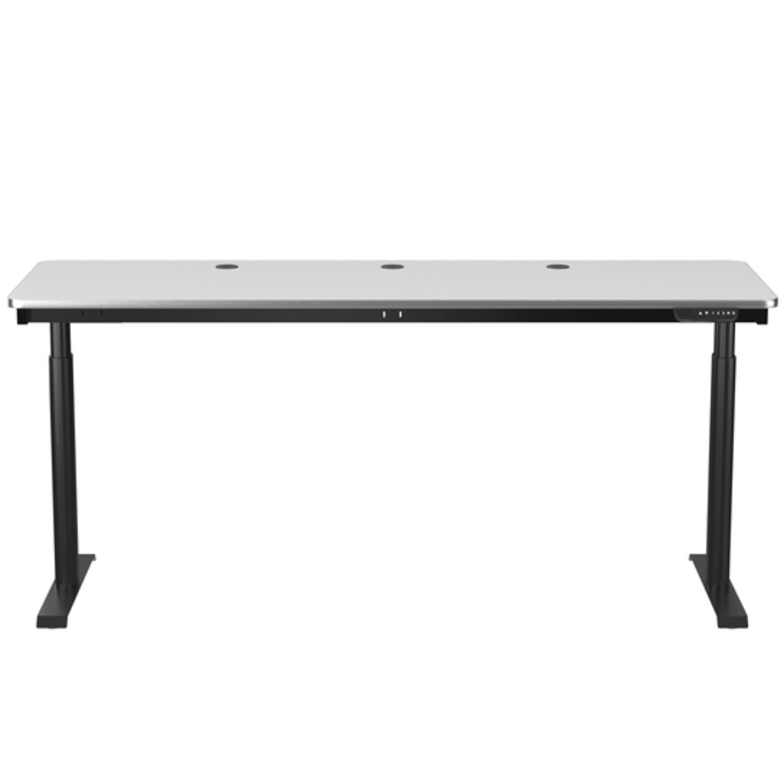 VersaDesk PowerLift 72W Electric Rectangular Adjustable Standing Desk, White/Black (PLSDR7224-BW-APP)