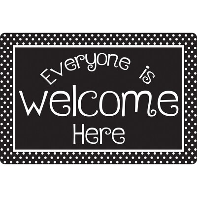 Ashley Smart Poly Computer Mouse Pad, 8 x 10, Everyone is Welcome Here, BW Dots, 10/Pack (ASH97109