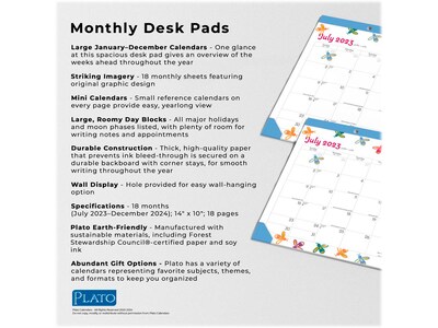 2023-2024 BrownTrout Busy Bees 14" x 10" Academic & Calendar Monthly Desk Pad Calendar (9781975472115)