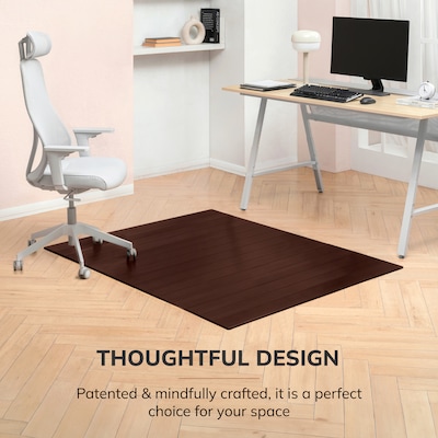 Anji Mountain Deluxe Bamboo Carpet & Hard Floor Chair Mat, 42" x 48", Dark Cherry (AMB24035W)