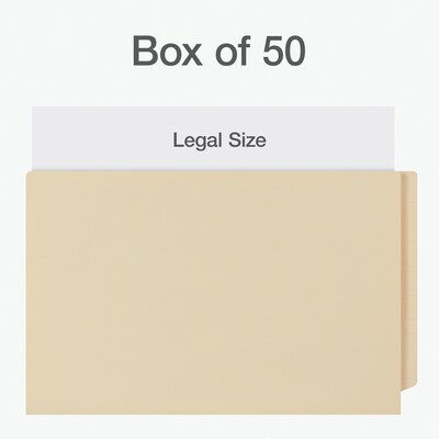 Pendaflex End Tab File Folder, Straight Cut, Legal Size, Manila, 50/Box (16635)